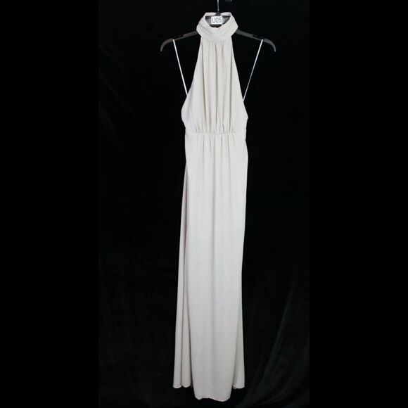 Show Me Your Mumu Colette Collar Halter Maxi Dress Show Me The Ring Crisp XS - Picture 3 of 10